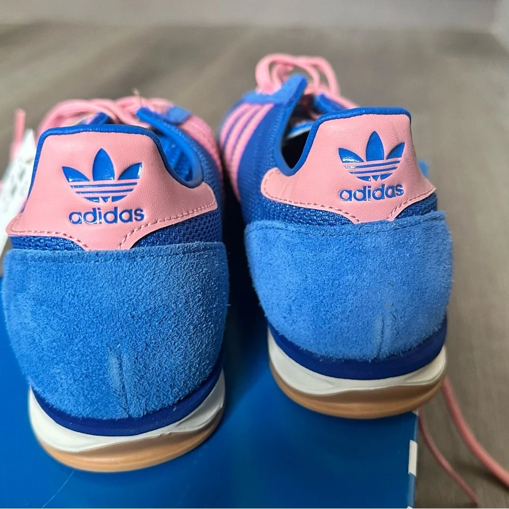 Adidas Women's Vibrant Blue and Pink Sneakers - Picture 3 of 5